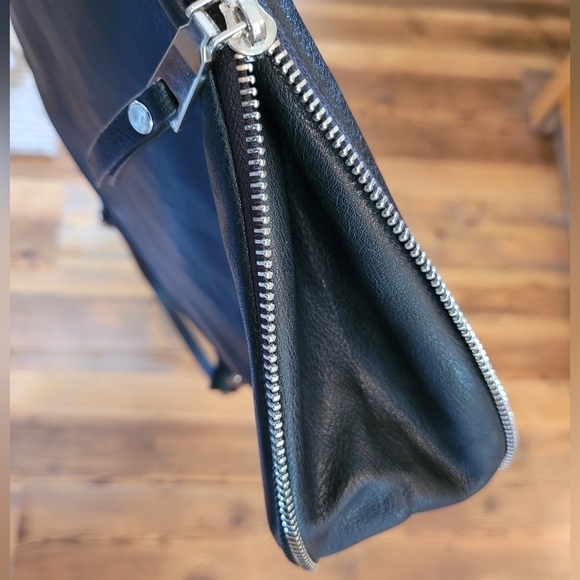 JOANEL Crossbody Bag, Faux Leather, Cutout and Zipper Detail, Black - Picture 6 of 14